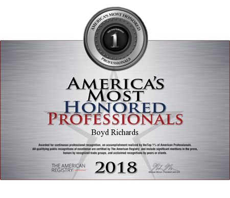Richards Most Honored Professional 2018